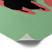 黒猫抽象芸術 ポスター (角)