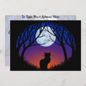 黒猫招待状パーソナライズされたハロウィーンカード 招待状 (正面/裏面)