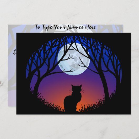黒猫招待状パーソナライズされたハロウィーンカード 招待状