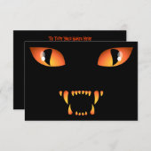 黒猫招待状パーソナライズされたハロウィーンカード 招待状 (正面/裏面)