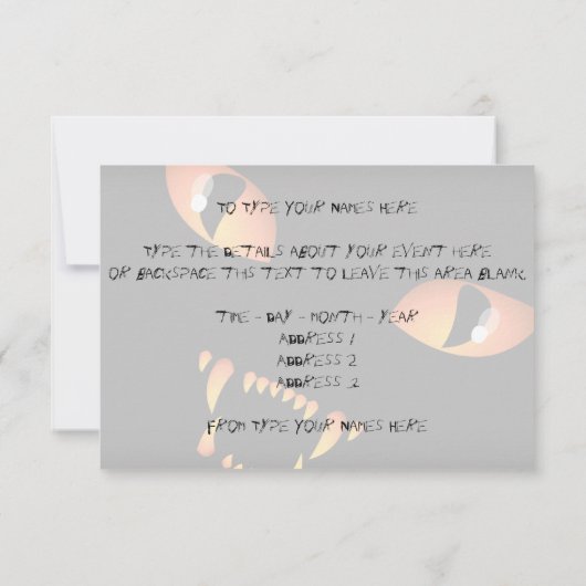 黒猫招待状パーソナライズされたハロウィーンカード 招待状 (裏面)