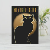 黒猫招待状パーソナライズされたハロウィーンカード 招待状 (スタンド正面)