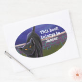 黒猫文房具 楕円形シール (封筒)