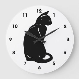 黒猫時計 ラージ壁時計