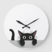 黒猫時計 ラージ壁時計 (正面)