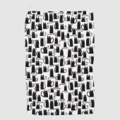 黒猫柄ゴルフタオル ゴルフタオル (正面)