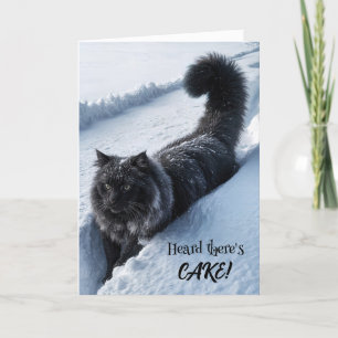 黒猫歩くイン深い雪 カード
