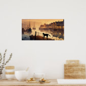 黒猫水彩壁ポスター ポスター (キッチン)