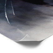 黒猫水彩壁ポスター ポスター (角)