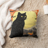 黒猫浮世絵 クッション (ブランケット)