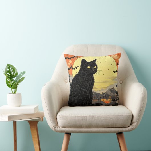 黒猫浮世絵 クッション (椅子)