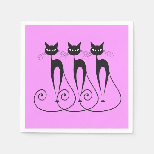 黒猫漫画 スタンダードカクテルナプキン (正面)