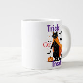 黒猫特産マグカップのトリックまたはトリートメント ジャンボコーヒーマグカップ (正面右)