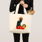 黒猫用ハローウィンパーティモノグラム ラージトートバッグ (正面(商品))