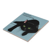 黒猫疲れブルーおもしろい タイル (側面)