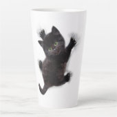 黒猫登山オンヒューマンバック カフェラテマグ (正面)