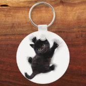 黒猫登山オンヒューマンバック キーホルダー (正面)