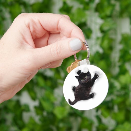 黒猫登山オンヒューマンバック キーホルダー (手)