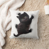 黒猫登山オンヒューマンバック クッション (ブランケット)