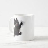 黒猫登山オンヒューマンバック コーヒーマグカップ (正面左)