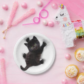 黒猫登山オンヒューマンバック ペーパープレート (パーティー)