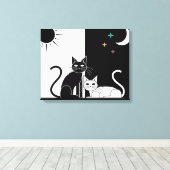 黒猫白猫 キャンバスプリント (インサイチュ (ウッドフロア))