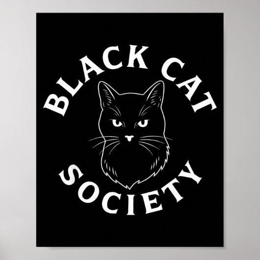 黒猫社会 かわいい子猫 愛猫家 ネコ好き ポスター (正面)