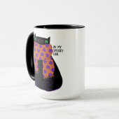 黒猫秋シーズンハロウィーン不気味かわいい マグカップ (正面左)