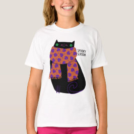 黒猫秋シーズンハロウィーン不気味かわいい Tシャツ