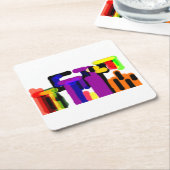 黒猫秋 スクエアペーパーコースター (アングル)