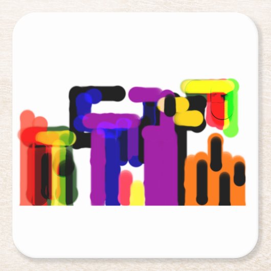 黒猫秋 スクエアペーパーコースター (正面)