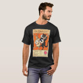黒猫第2人の暗く短い袖のTシャツ Tシャツ (正面フル)