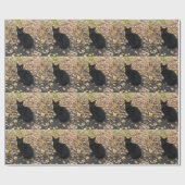 黒猫紅葉写真 ラッピングペーパー (フラット)