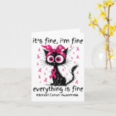 黒猫素晴らしピンクリボ素晴らしンブレストCaだ カード (黄色い花)