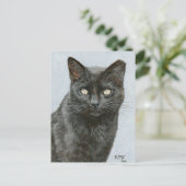 黒猫絵画のはがき ポストカード (スタンド正面)