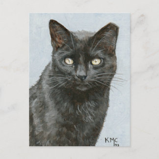 黒猫絵画のはがき ポストカード
