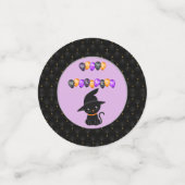 黒猫縁どハッピーハローウィン風船 コンフェッティ (スモール正面)