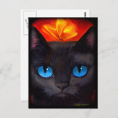 黒猫蝶絵画の芸術数々の- ポストカード (正面/裏面)