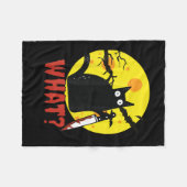 黒猫血ナイフことわざWhat_ おもしろい Mur フリースブランケット (正面(横))