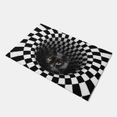 黒猫覗き3Dドアマット | おもしろい猫好きGIF ドアマット (アングル)