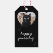 黒猫誕生日ペットフォトギフトラベル ギフトタグ (正面)