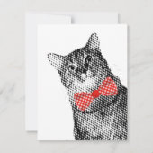 黒猫赤い水玉模様ボウカワイ ノートカード (裏面)