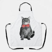 黒猫赤水玉模様の蝶ネクタイかわいいヴィンテージ エプロン (正面)
