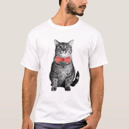 黒猫赤水玉模様の蝶ネクタイかわいいヴィンテージ Tシャツ