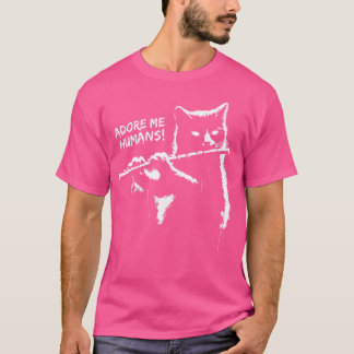 黒猫遊笛 – グラフィックおもしろい猫猫 Tシャツ