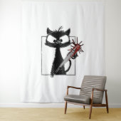黒猫野球ホラーハロウィーン タペストリー (インサイチュ)