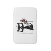 黒猫野球ホラーハロウィーン バスマット (正面縦)