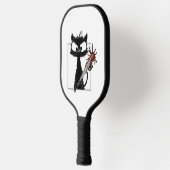 黒猫野球ホラーハロウィーン ピックルボールラケット (左)