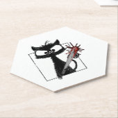 黒猫野球ホラーハロウィーン ペーパーコースター (アングル)