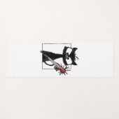 黒猫野球ホラーハロウィーン ヨガマット (正面(横))